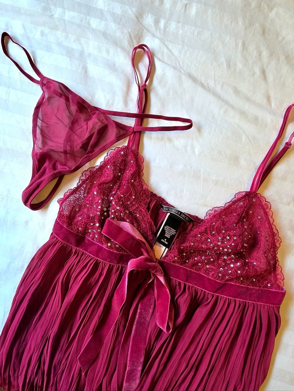 🍒NWT🍒 Victoria's Secret BLING BABYDOLL 2 PC SET